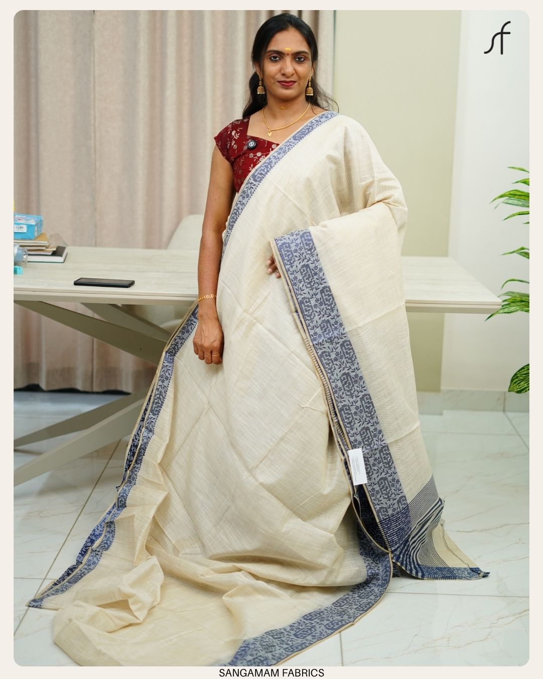 SEMI CHANDERI SILK SAREE