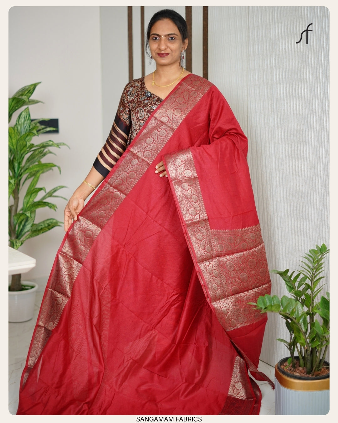 SEMI CHANDERI SILK SAREE