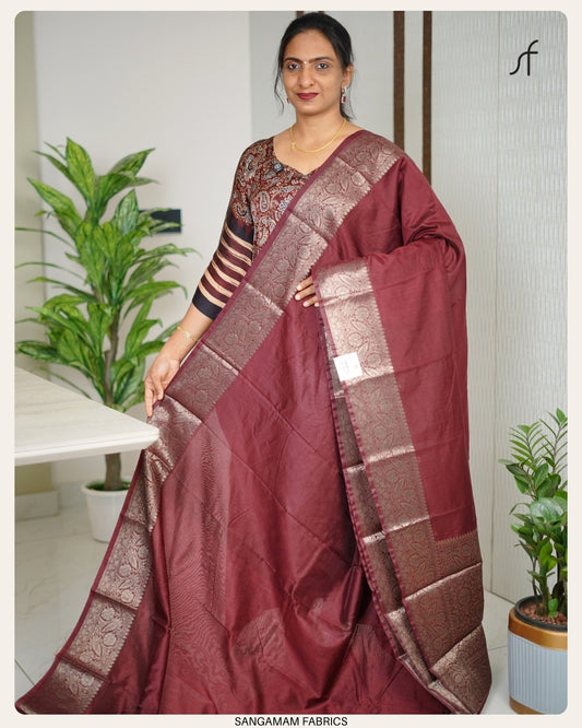SEMI CHANDERI SILK SAREE