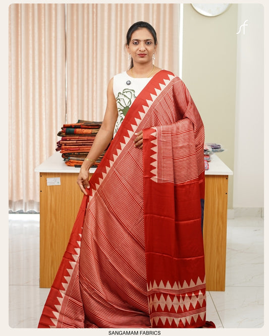 STRIPE DETAILED  SEMI MODAL SILK SAREE