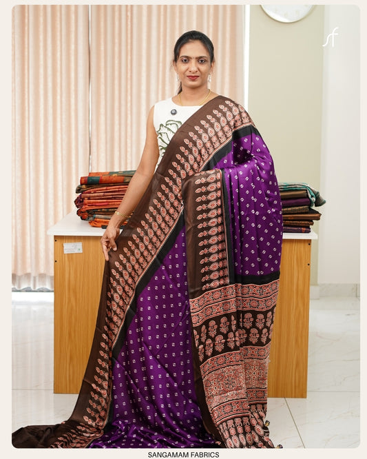 BANDHINI PRINTED  SEMI MODAL SILK SAREE