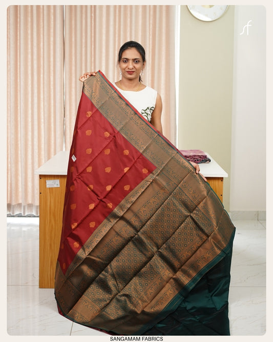 CONTRAST PATTERN SEMI SILK SAREE