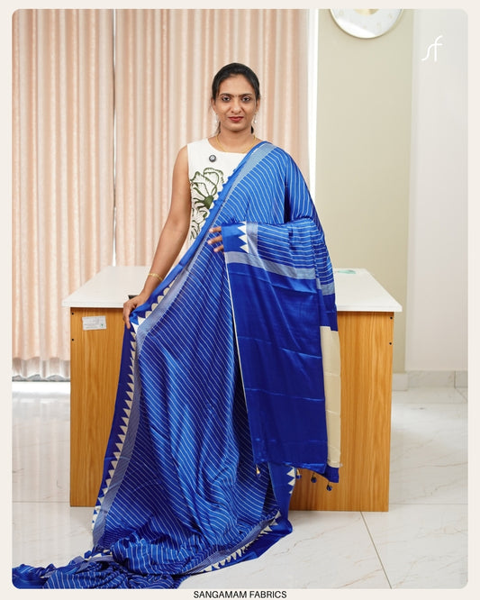 ROYAL BLUE SEMI MODAL SILK SAREE