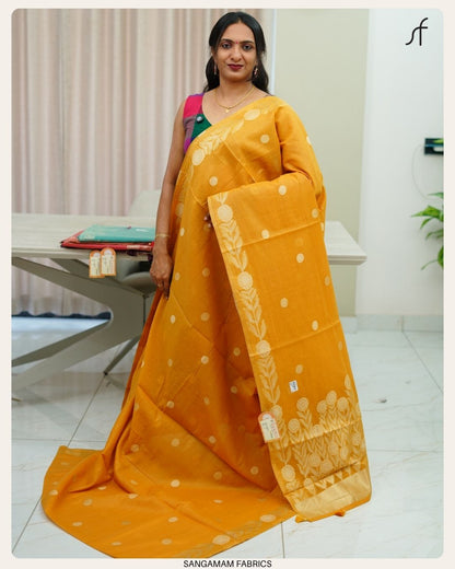 SEMI CHANDERI SILK SAREE