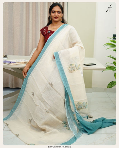 SEMI LINEN SAREE