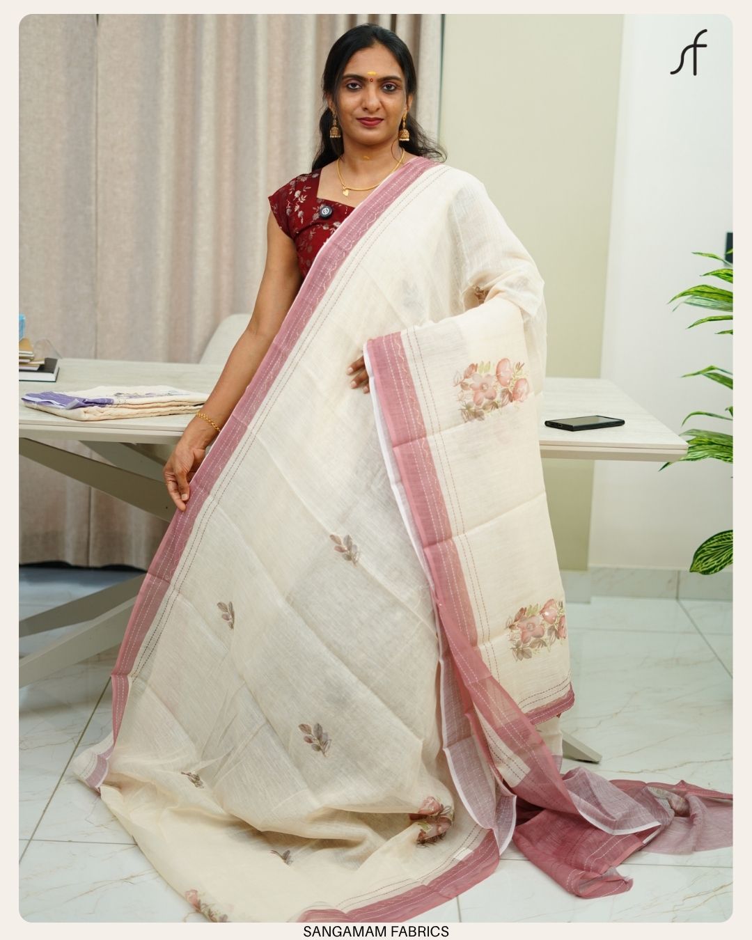 SEMI LINEN SAREE