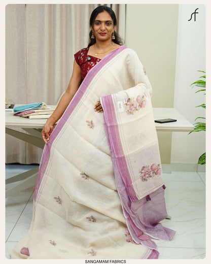 SEMI LINEN SAREE