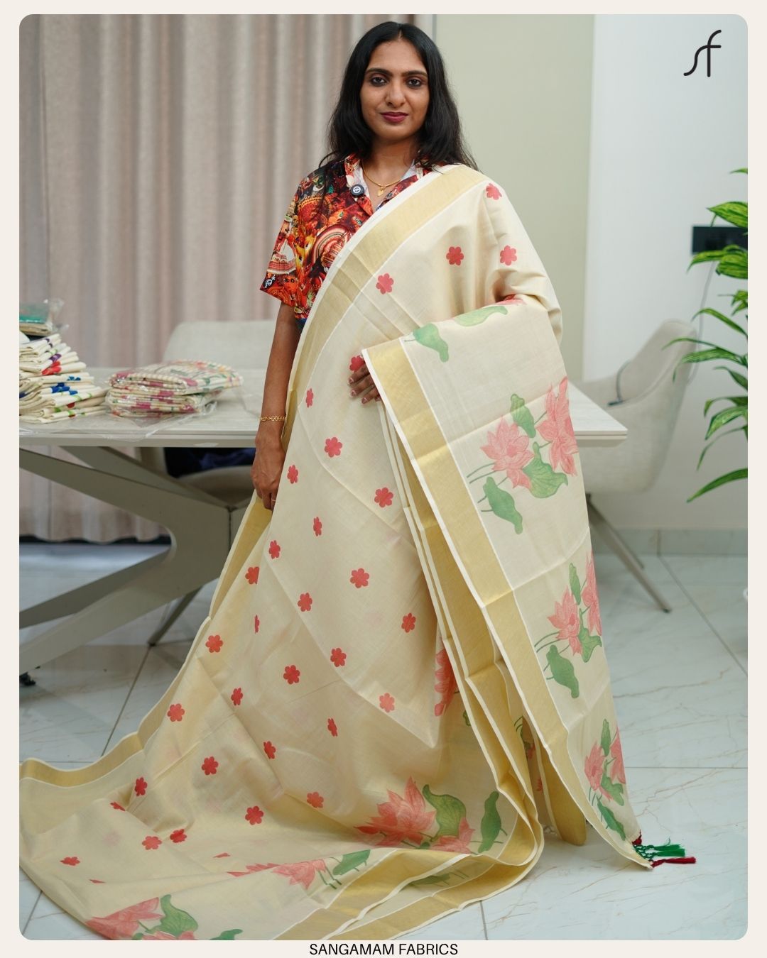 LOTUS DETAILED TISSUE SET SAREE