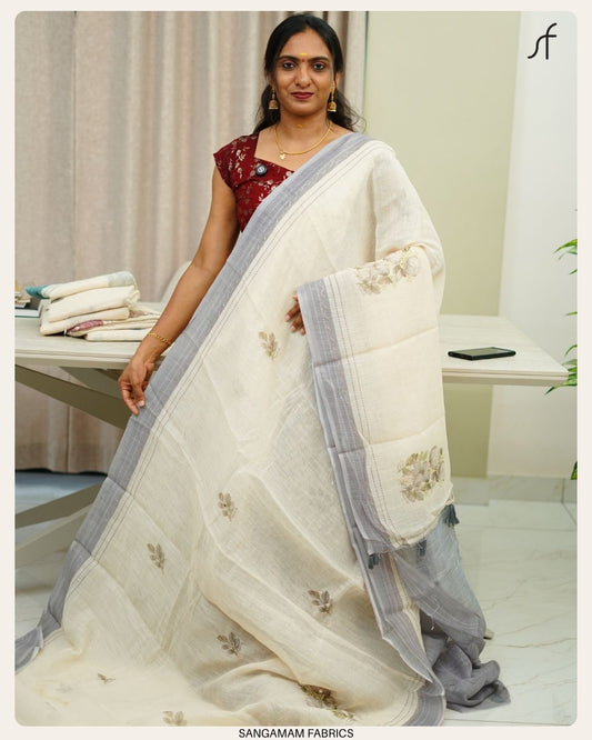 SEMI LINEN SAREE
