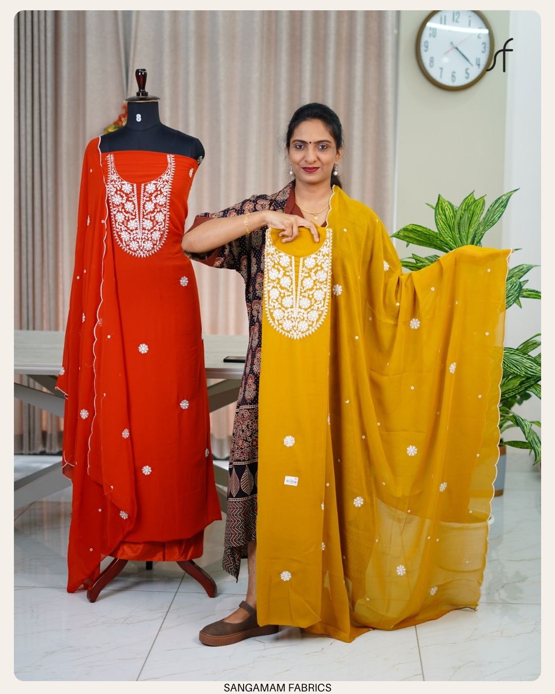 GEORGETTE CHIKANKARI SALWAR SUIT MATERIAL