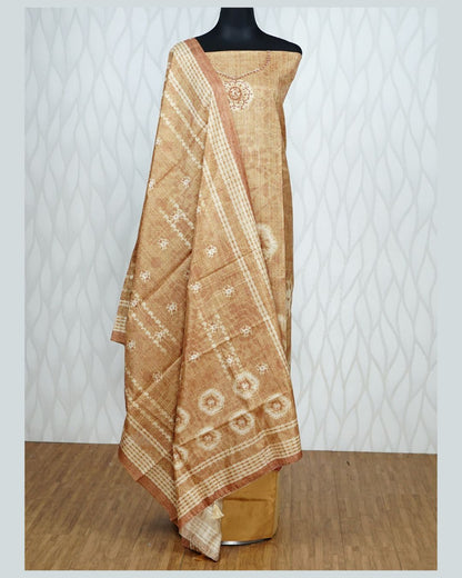 SEMI MATKA TUSSAR SILK  UNSTICHED SALWAR SUIT