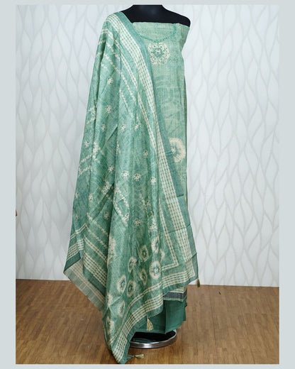 SEMI MATKA TUSSAR SILK  UNSTICHED SALWAR SUIT