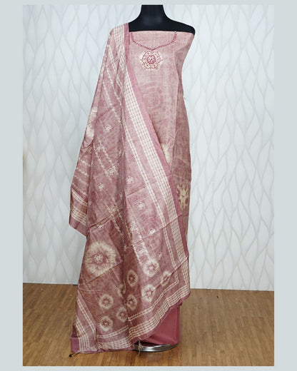 SEMI MATKA TUSSAR SILK  UNSTICHED SALWAR SUIT