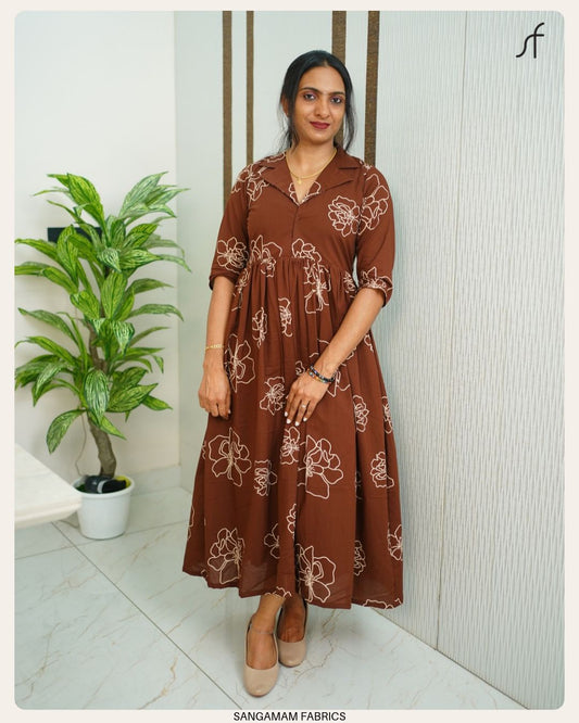 FLORAL GRACE A-LINE DRESS