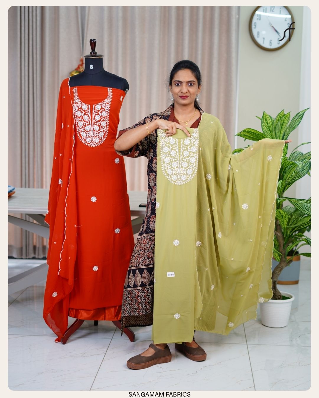 GEORGETTE CHIKANKARI SALWAR SUIT MATERIAL