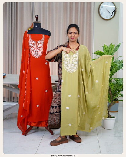 GEORGETTE CHIKANKARI SALWAR SUIT MATERIAL