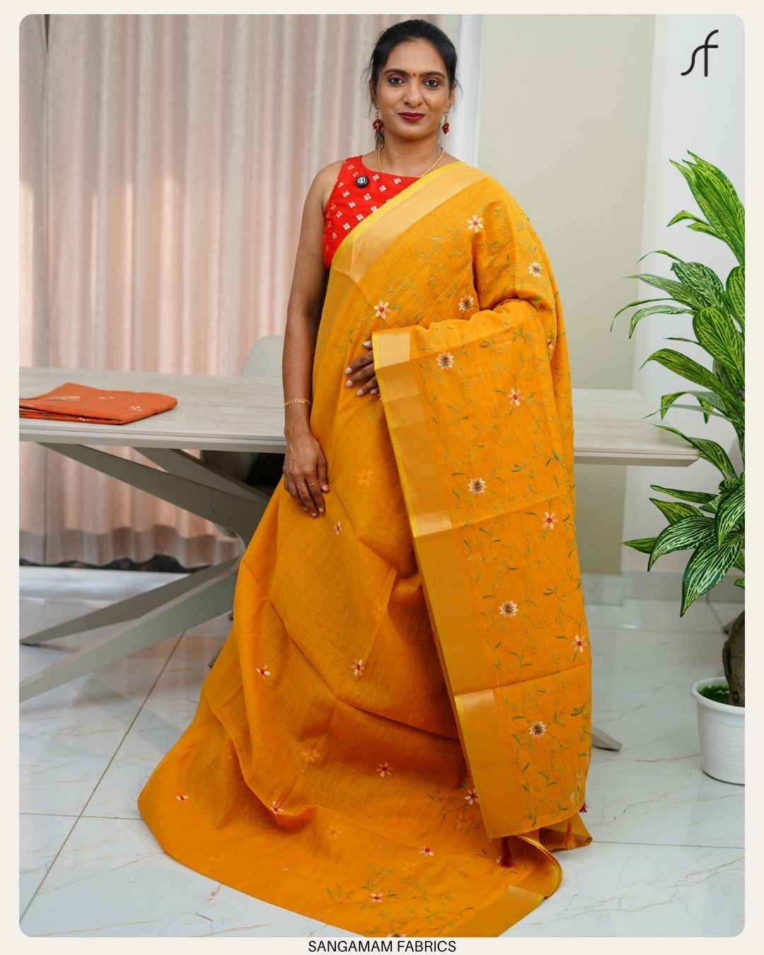 SEMI CHANDERI SILK SAREE