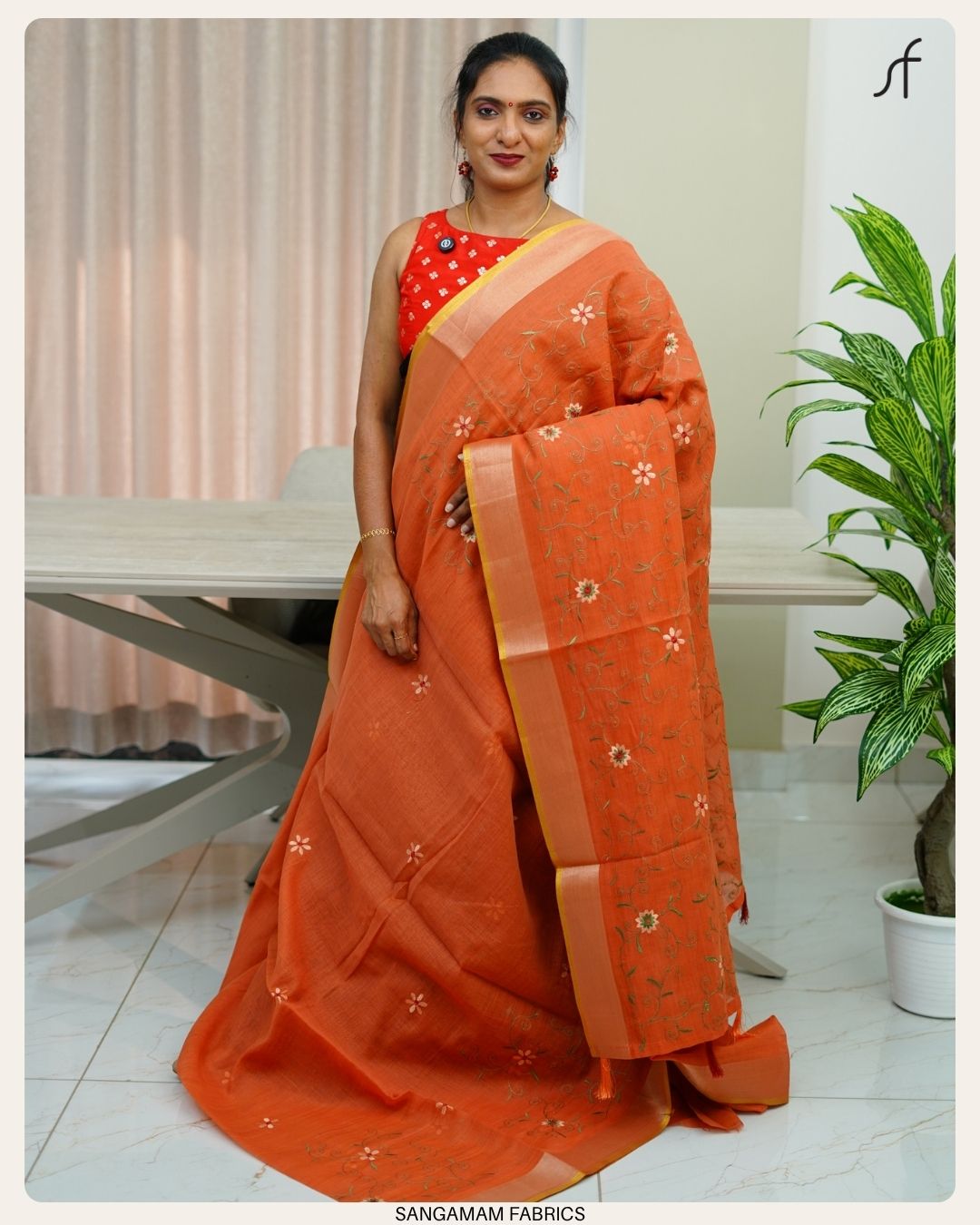 SEMI CHANDERI SILK SAREE