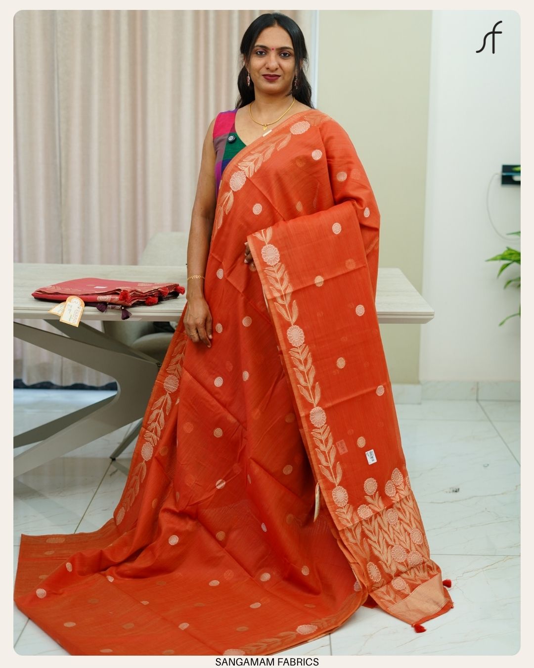 SEMI CHANDERI SILK SAREE