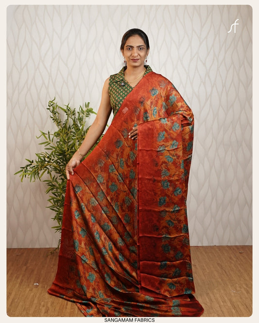 FLORAL PRINTED  SAREE