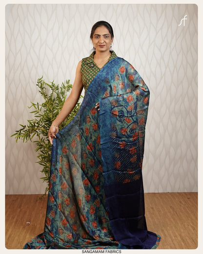 FLORAL PRINTED  SAREE