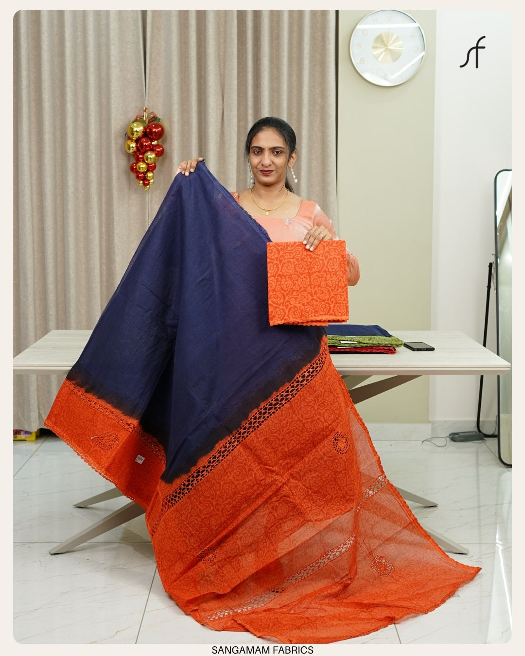 COTTA COTTON CROCHET LACE DETAILED SAREE