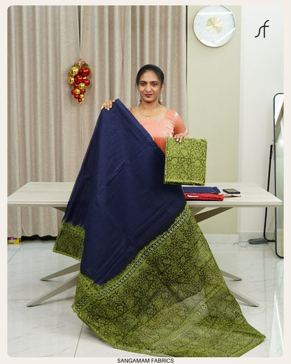 COTTA COTTON CROCHET LACE DETAILED SAREE