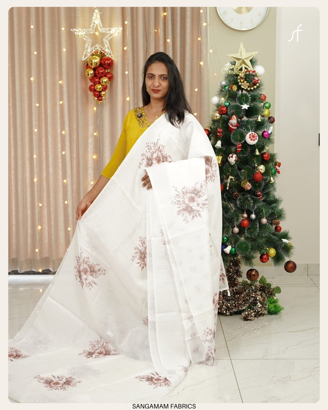 SEMI JUTE FLORAL SAREE