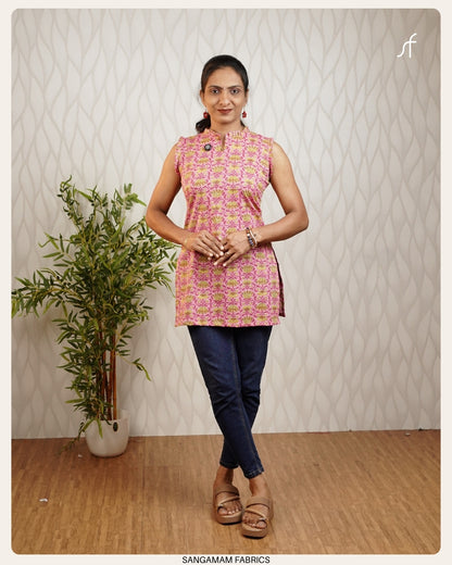 COTTON FLORAL  PRINTED SHORT KURTA