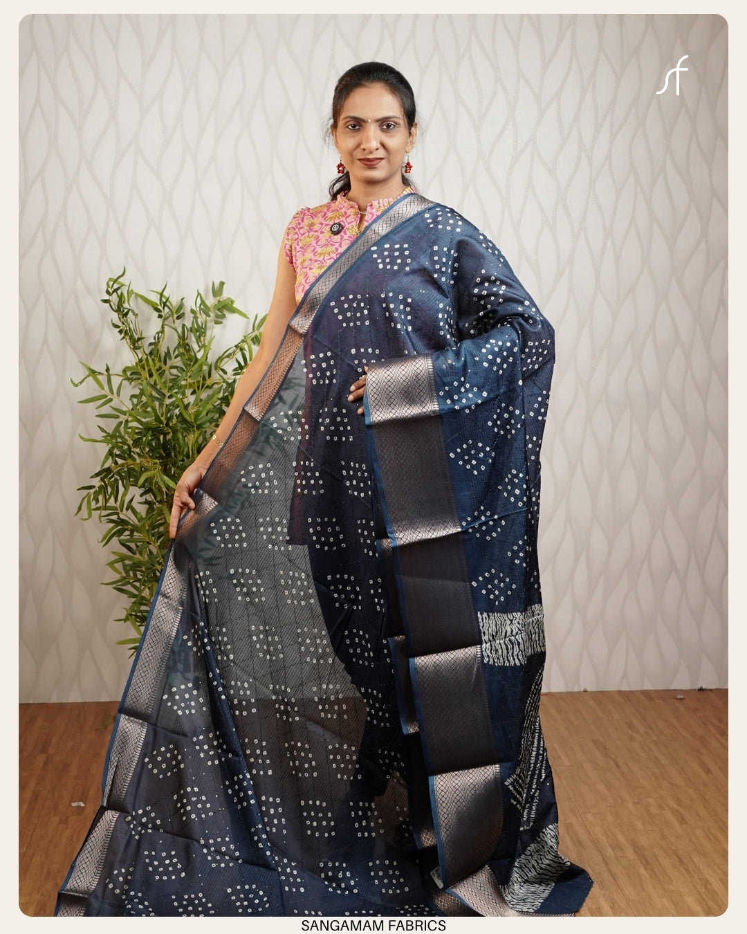 BANDHANI PRINTED SEMI DOLA SILK SAREE