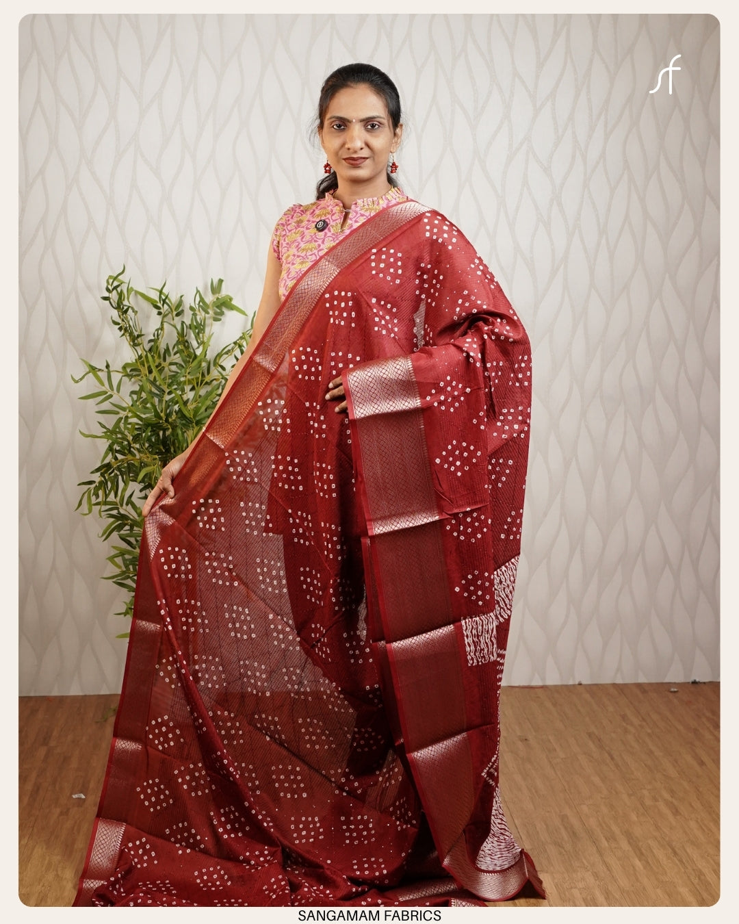 BANDHANI PRINTED SEMI DOLA SILK SAREE