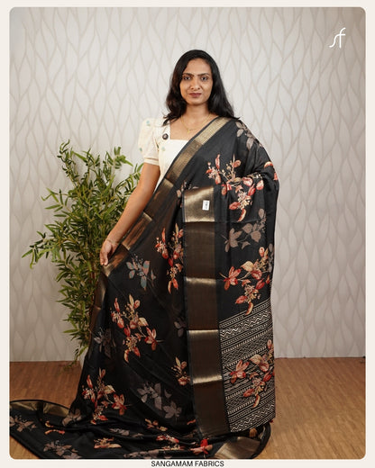 DIGITAL  PRINTED DOLA SILK SAREE