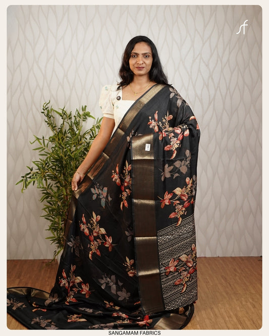 DIGITAL  PRINTED DOLA SILK SAREE