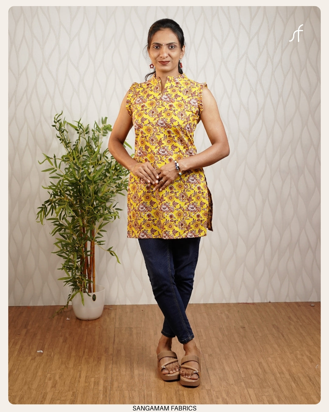 COTTON FLORAL  PRINTED SHORT KURTA
