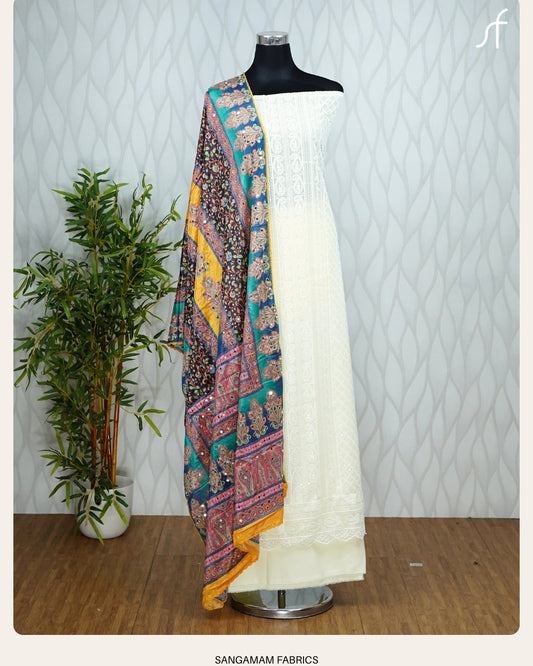 GEORGETTE SCHIFFLI WORK SALWAR SUIT