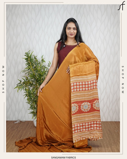 AJRAKH DETAILED TURKISH CHIFFON SAREE