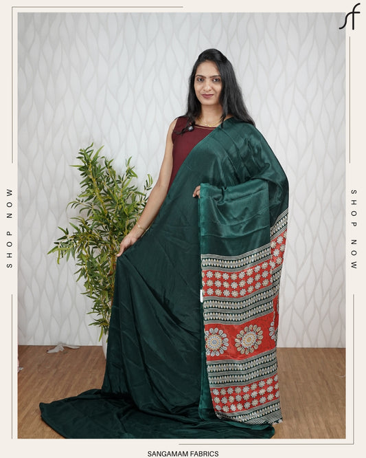 AJRAKH DETAILED TURKISH CHIFFON SAREE