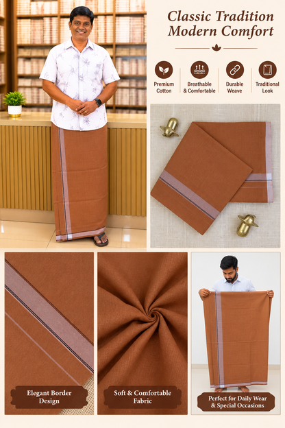 KAVI MUNDU COTTON PLAIN WHITE KARA