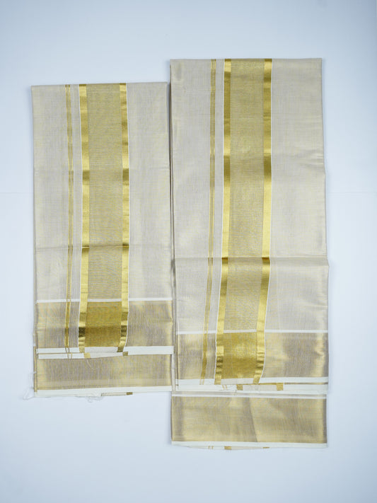 KERALA GOLDEN TISSUE SETMUNDU 2.80 Meter