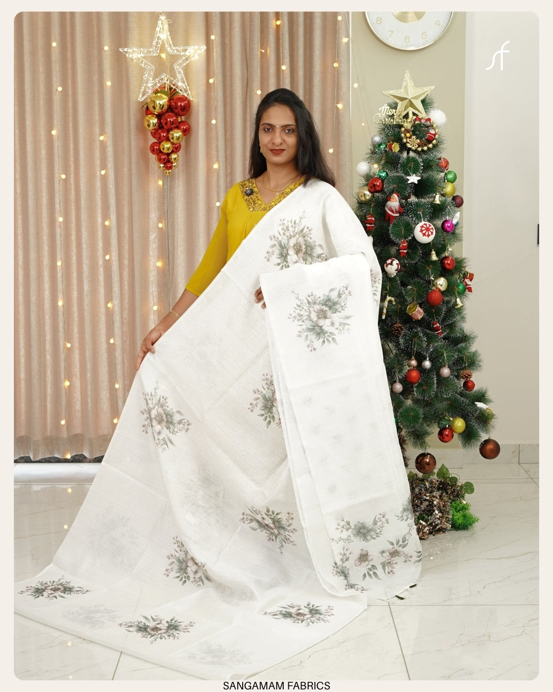 SEMI JUTE FLORAL SAREE