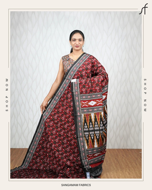 SEMI  MAHESHWARI SILK SAREE