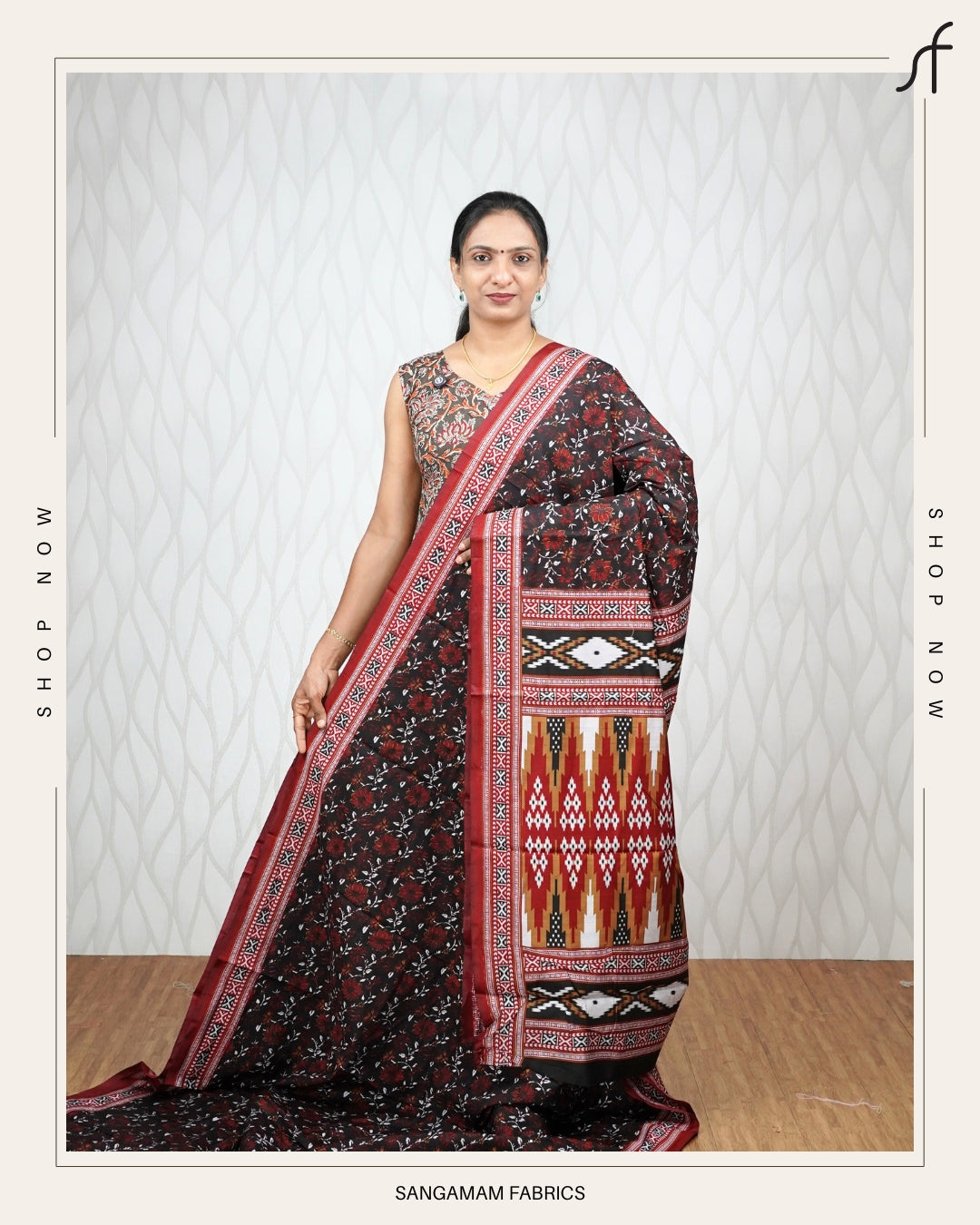 SEMI  MAHESHWARI SILK SAREE