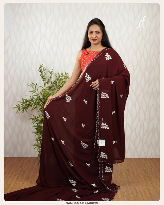 GEORGETTE EMBROIDERY SAREE