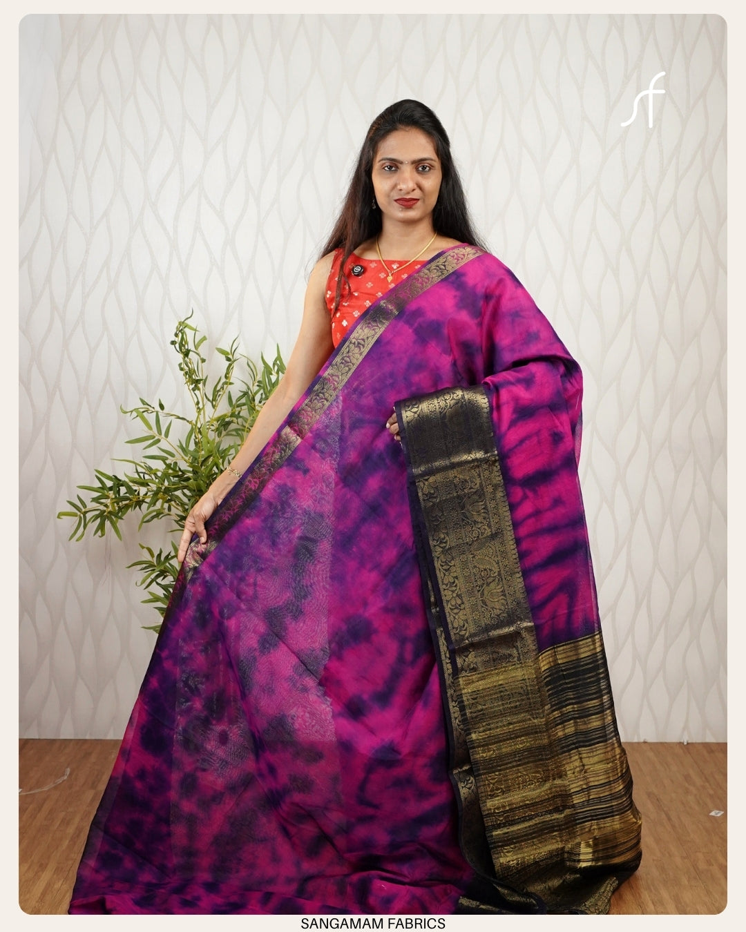 TIE AND DYE BANARASI BORDER SEMI JUTE SAREE