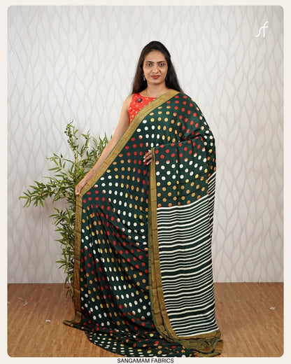 CLASSIC POLKA DETAILED SEMI MODAL SILK SAREE