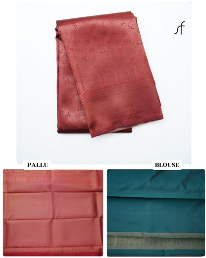 SEMI SILK FLORAL BROCADE SAREE