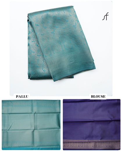 SEMI SILK FLORAL BROCADE SAREE