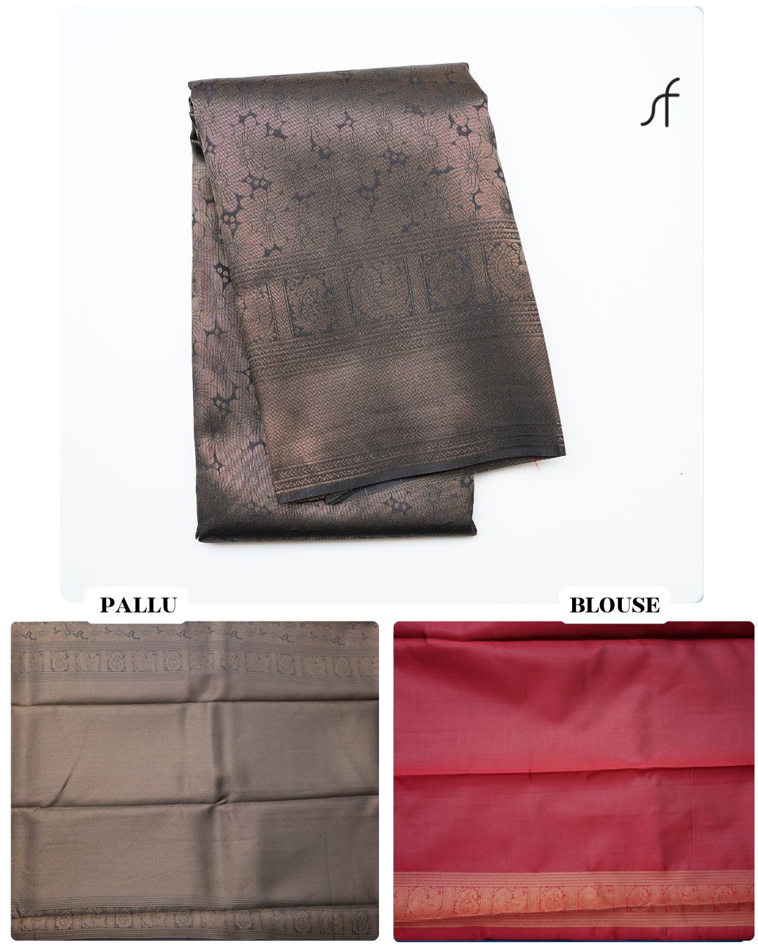 SEMI SILK FLORAL BROCADE SAREE