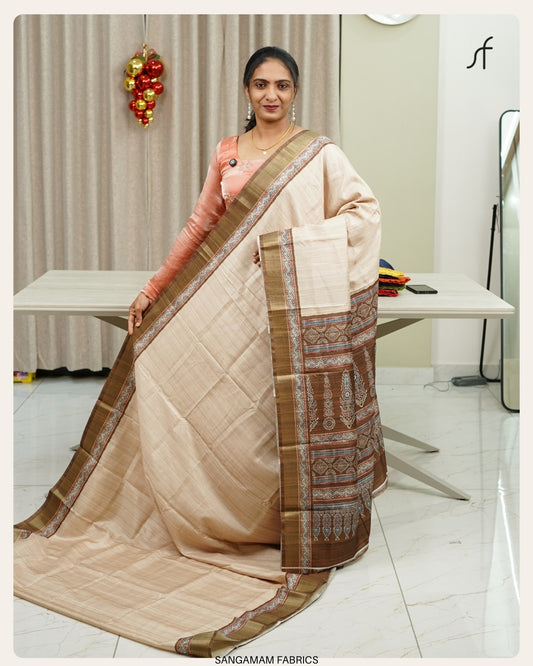 SEMI TUSSAR SILK SAREE