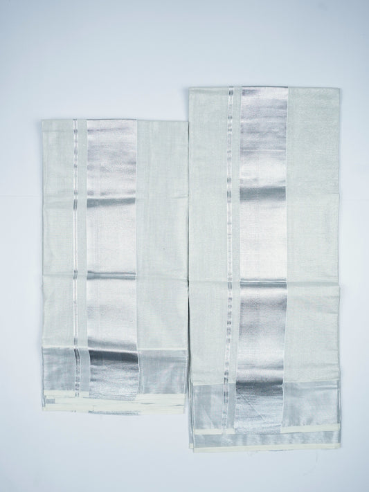 KERALA SILVER TISSUE SETMUNDU 2.80 Meter